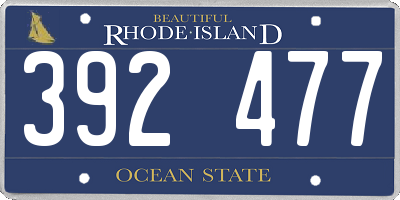 RI license plate 392477