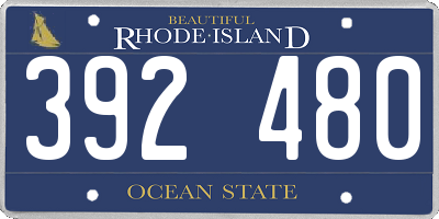 RI license plate 392480