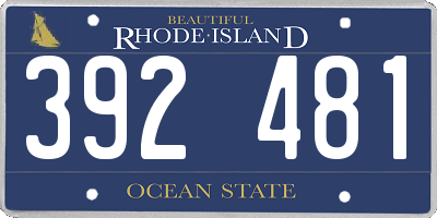 RI license plate 392481