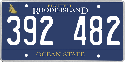 RI license plate 392482