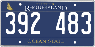 RI license plate 392483