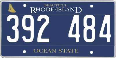 RI license plate 392484