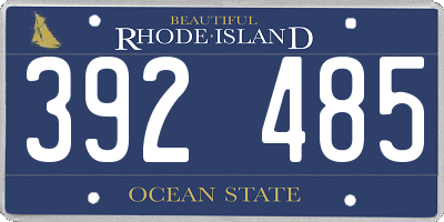 RI license plate 392485