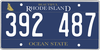RI license plate 392487