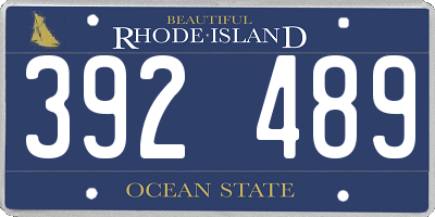 RI license plate 392489