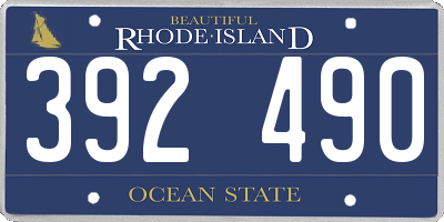 RI license plate 392490