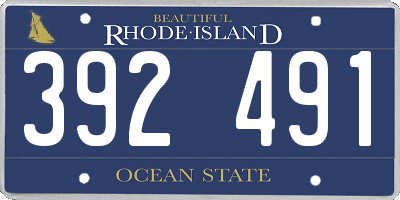 RI license plate 392491