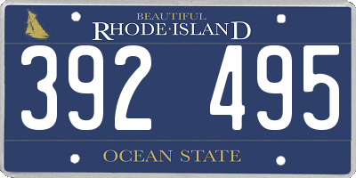 RI license plate 392495