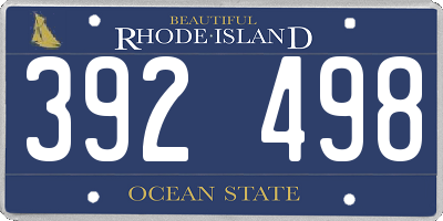 RI license plate 392498