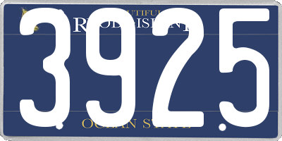 RI license plate 3925
