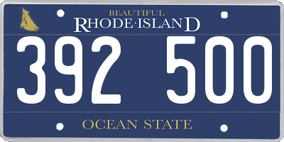 RI license plate 392500