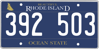RI license plate 392503