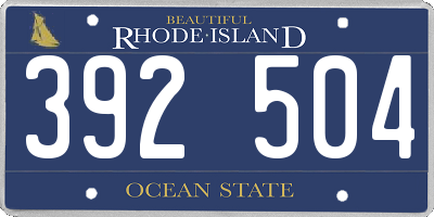 RI license plate 392504