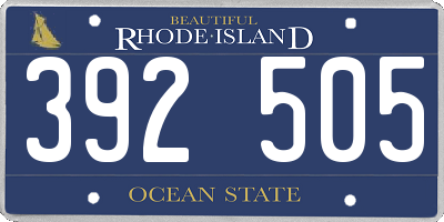 RI license plate 392505