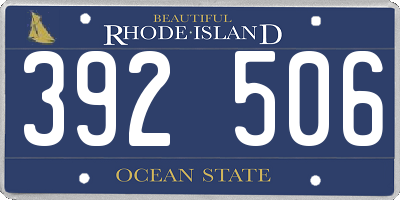 RI license plate 392506