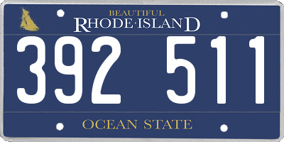 RI license plate 392511