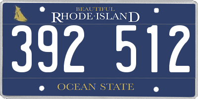 RI license plate 392512