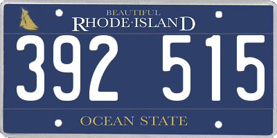 RI license plate 392515