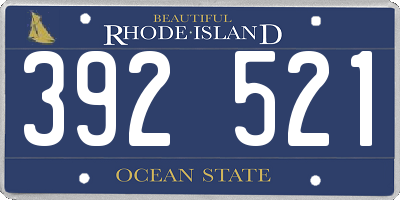 RI license plate 392521