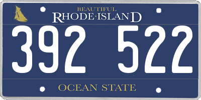 RI license plate 392522