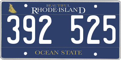 RI license plate 392525