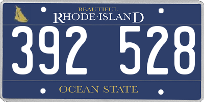 RI license plate 392528