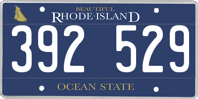 RI license plate 392529