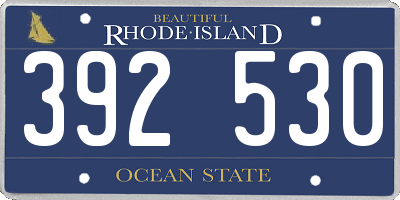 RI license plate 392530