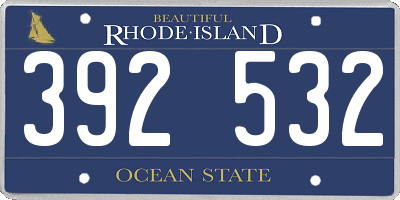 RI license plate 392532