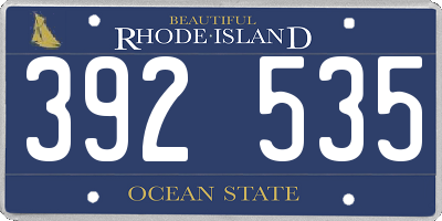 RI license plate 392535