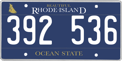 RI license plate 392536