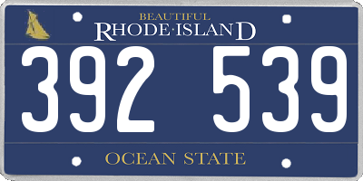 RI license plate 392539