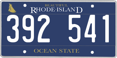 RI license plate 392541