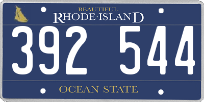 RI license plate 392544
