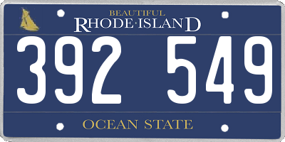RI license plate 392549