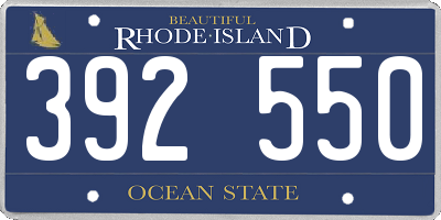 RI license plate 392550