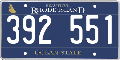 RI license plate 392551