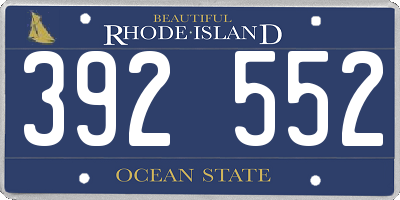RI license plate 392552