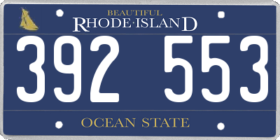 RI license plate 392553