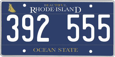 RI license plate 392555