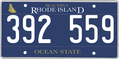 RI license plate 392559