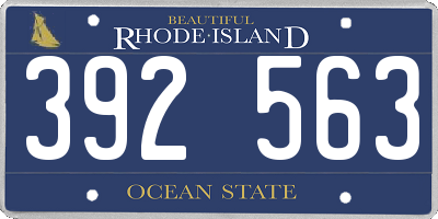 RI license plate 392563