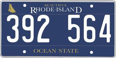 RI license plate 392564