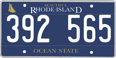 RI license plate 392565