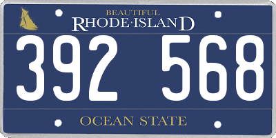 RI license plate 392568