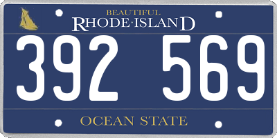 RI license plate 392569