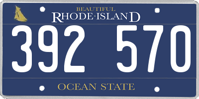 RI license plate 392570