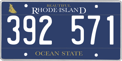 RI license plate 392571