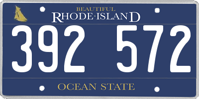 RI license plate 392572