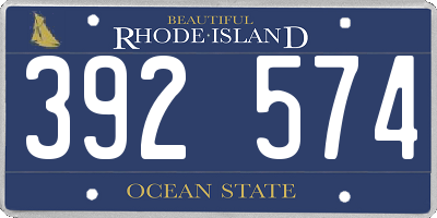 RI license plate 392574